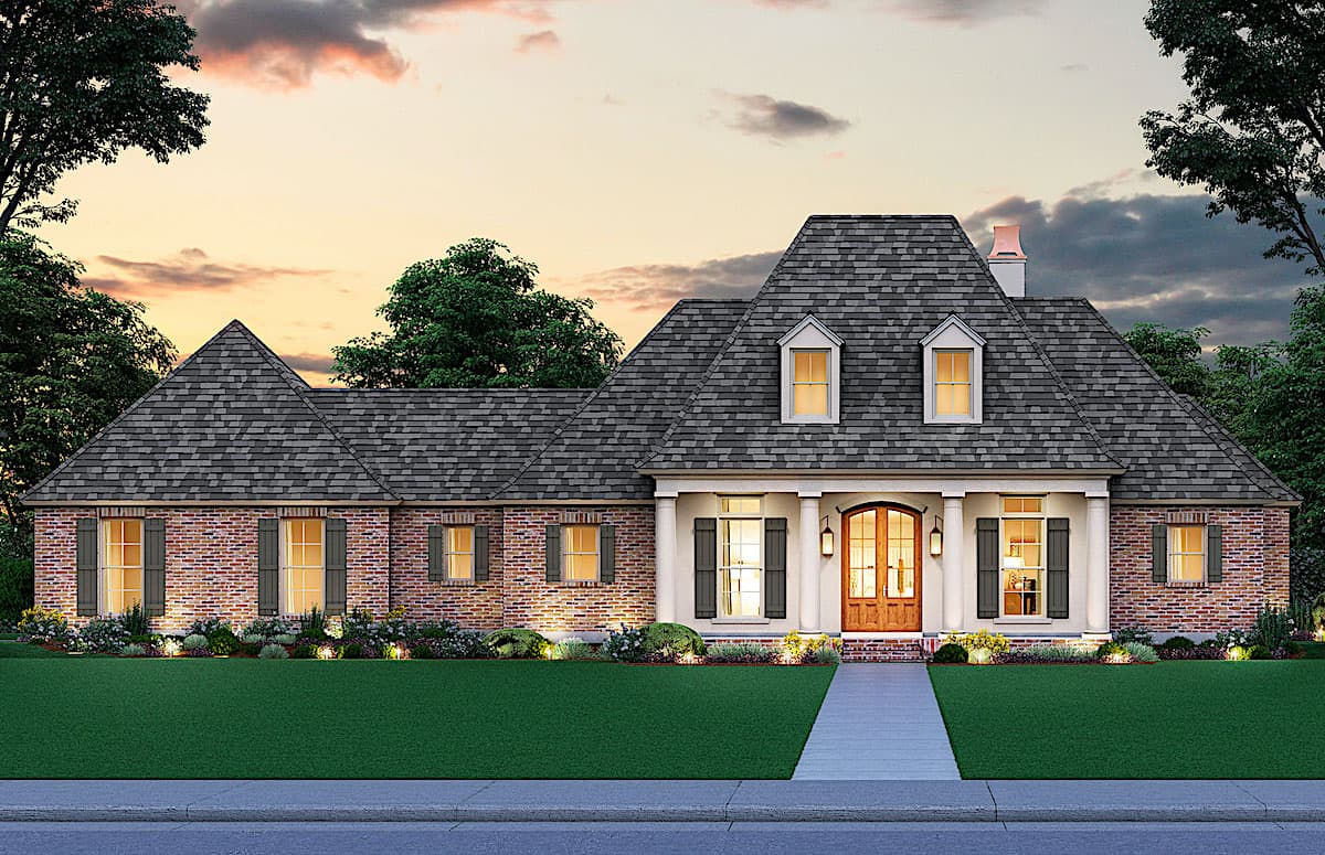French style home (ThePlanCollection: Plan #206-1006)