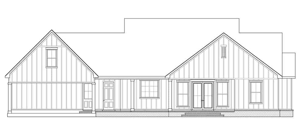 Home Plan Rear Elevation of this 3-Bedroom,2535 Sq Ft Plan -206-1007
