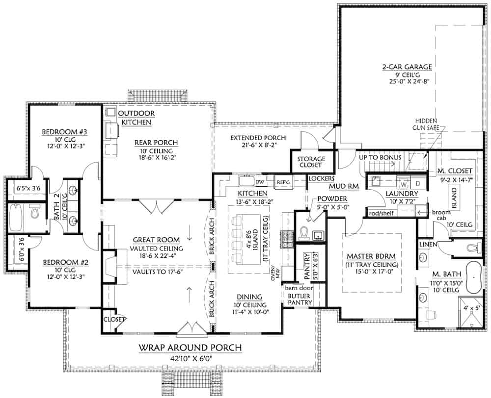 Floor Plan Garage of Contemporary Plan #206-1007