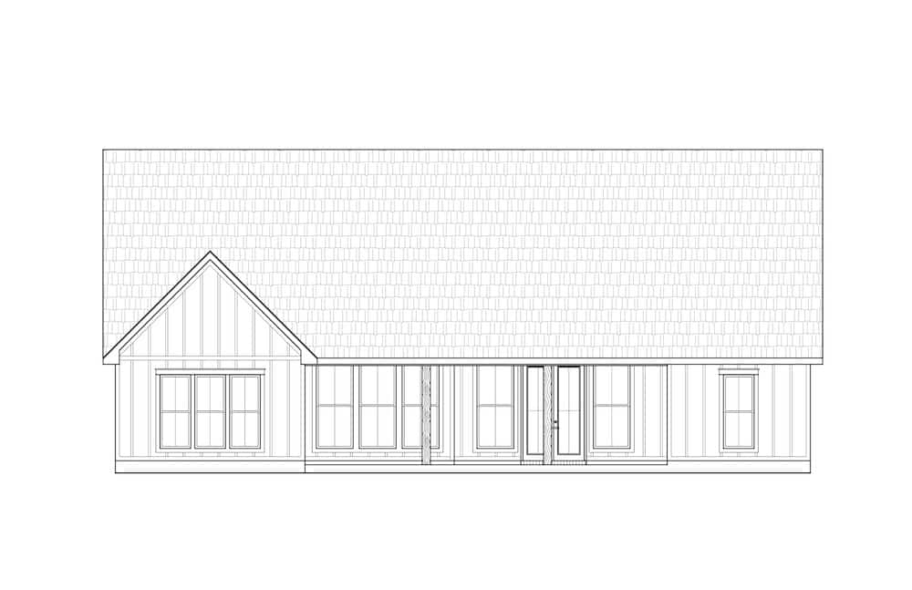 Home Plan Rear Elevation of this 3-Bedroom,1814 Sq Ft Plan -206-1010