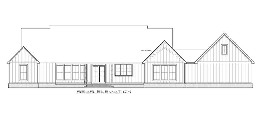 Home Plan Rear Elevation of this 3-Bedroom,2520 Sq Ft Plan -206-1013