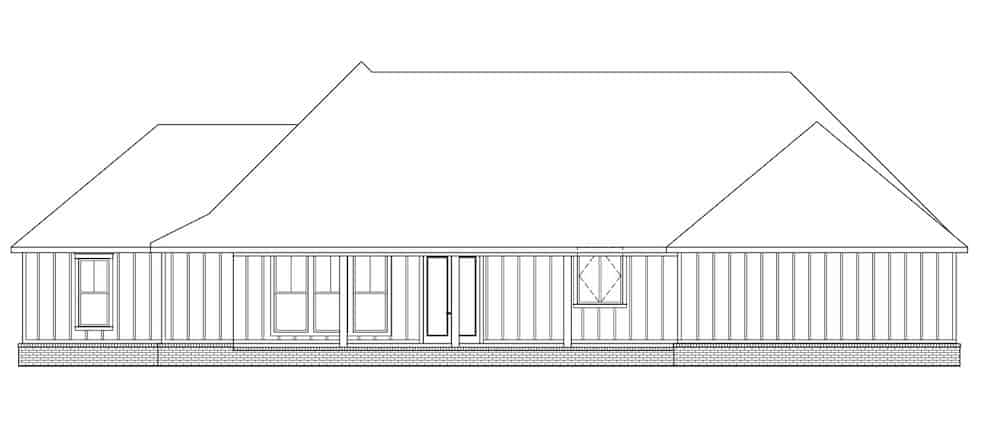 Home Plan Rear Elevation of this 3-Bedroom,1967 Sq Ft Plan -206-1014
