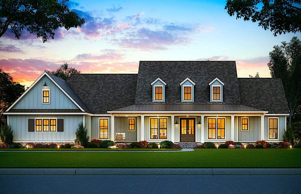 Home at Night of this 5-Bedroom, 2705 Sq Ft Plan - 206-1015
