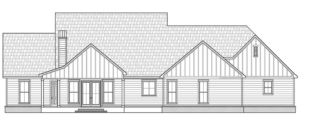 Home Plan Rear Elevation of this 5-Bedroom,2705 Sq Ft Plan -206-1015