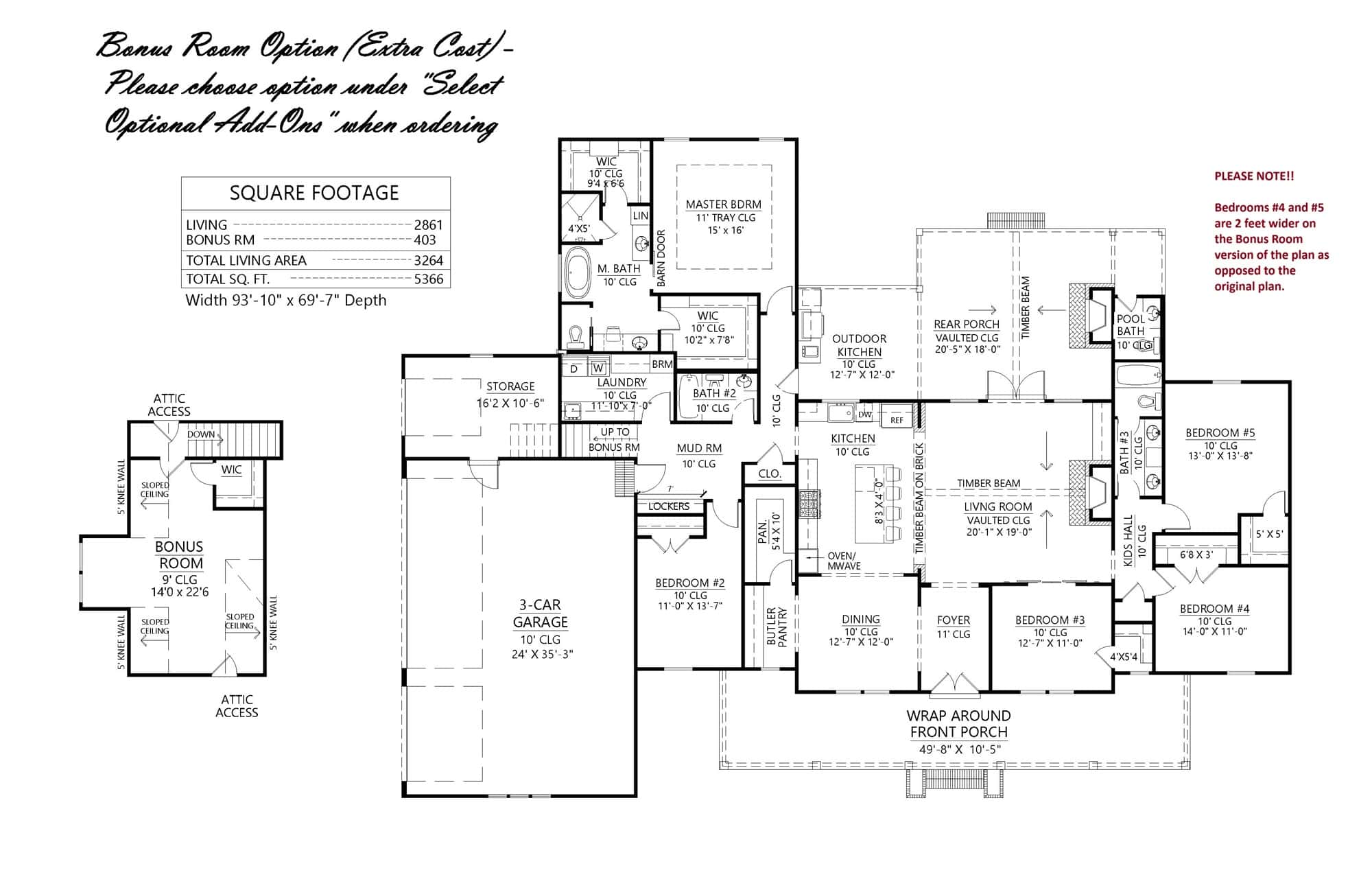Bonus Room of Colonial Plan #206-1015