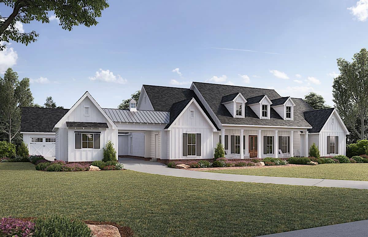 Home at Night of this 4-Bedroom, 3272 Sq Ft Plan - 206-1017