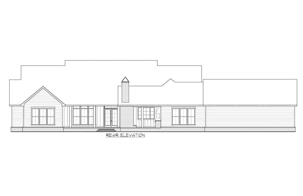 Home Plan Rear Elevation of this 4-Bedroom,3272 Sq Ft Plan -206-1017