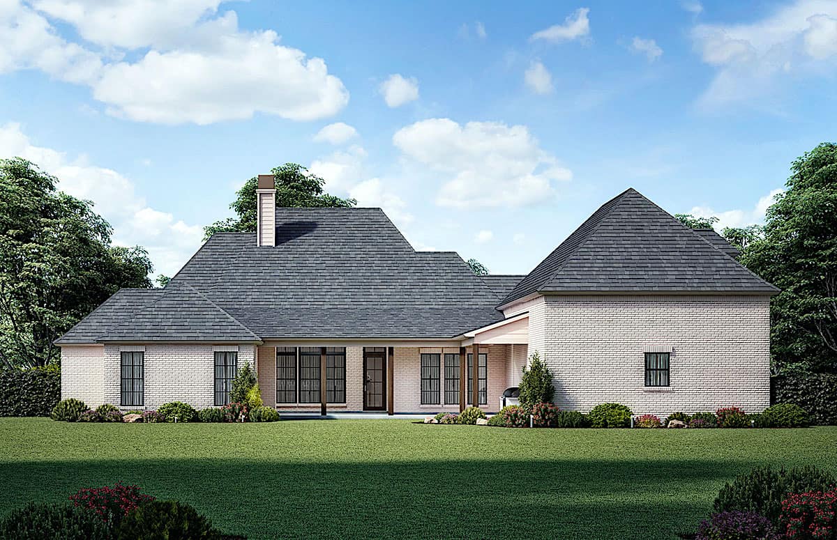 Rear View of this 4-Bedroom, 3750 Sq Ft Plan - 206-1019