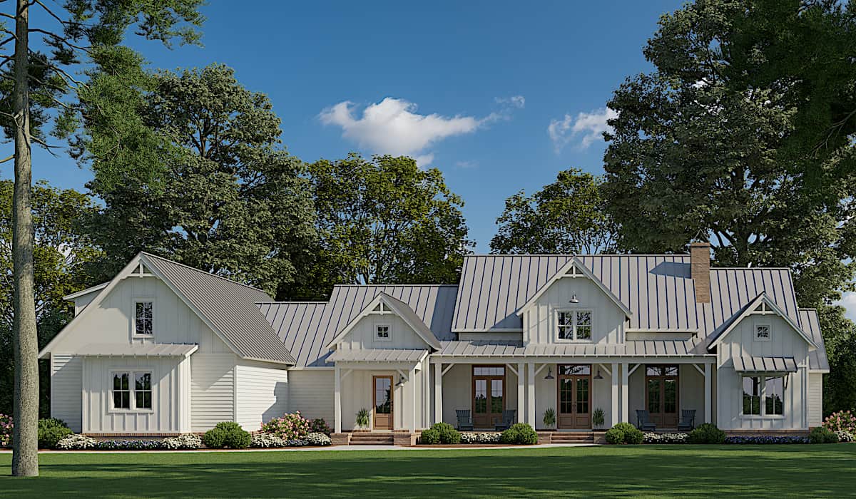 Front View of this 4-Bedroom, 3585 Sq Ft Plan - 206-1020