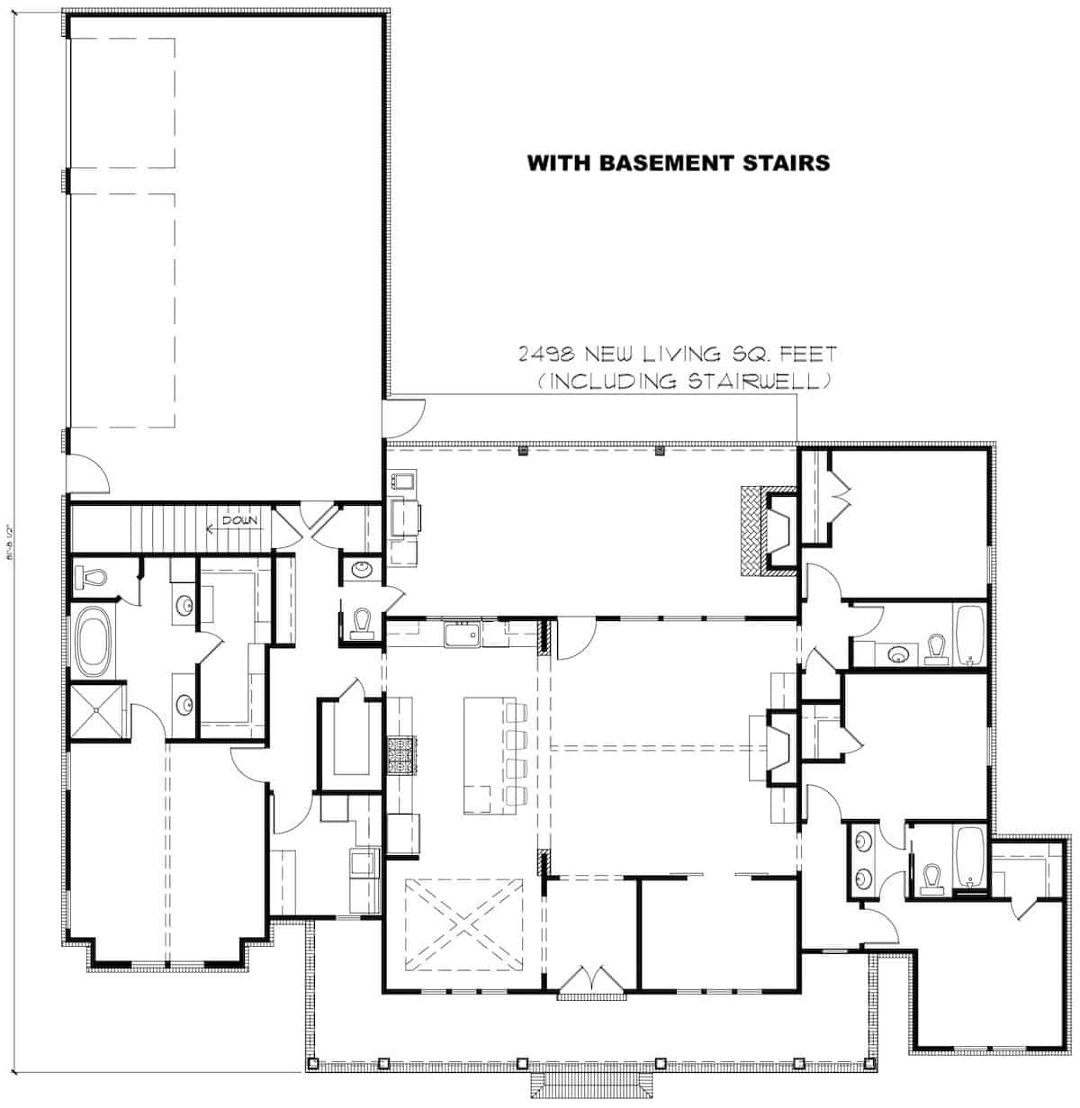 Floor Plan Main Level of Contemporary Plan #206-1023