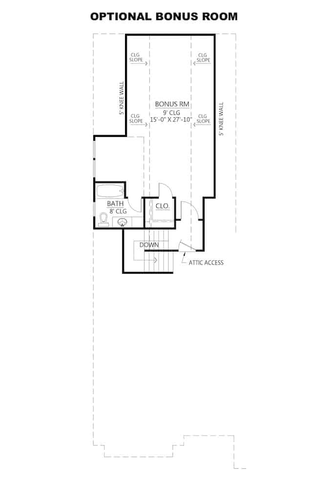 Floor Plan Bonus Room of Contemporary Plan #206-1023