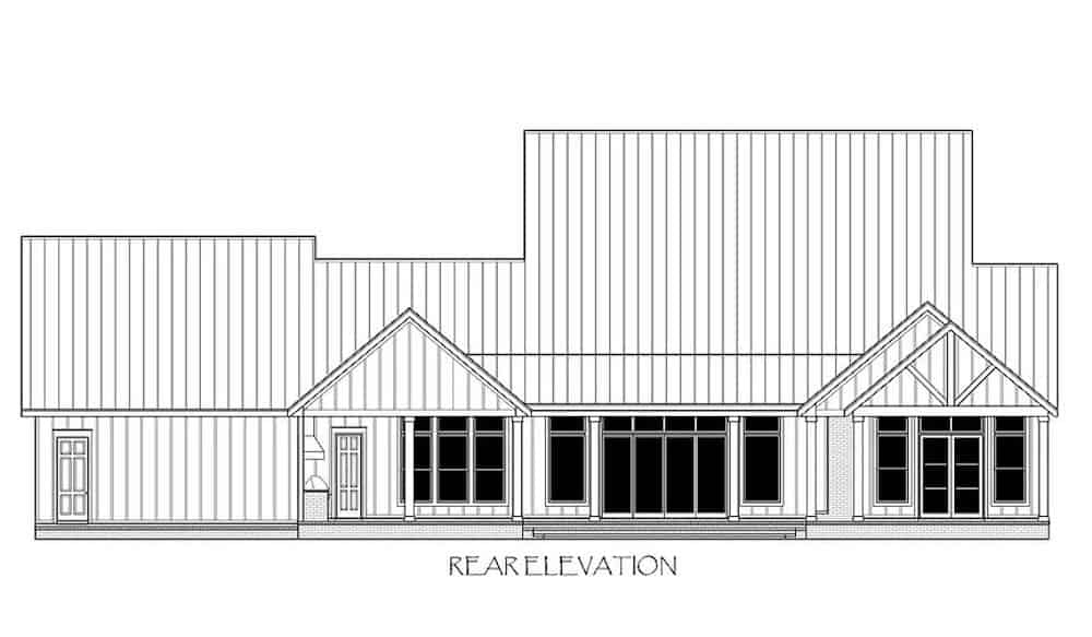Home Plan Rear Elevation of this 4-Bedroom,4103 Sq Ft Plan -206-1028