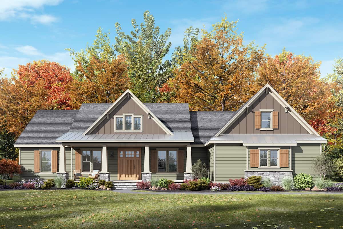 Front View of this 4-Bedroom, 2300 Sq Ft Plan - 206-1030