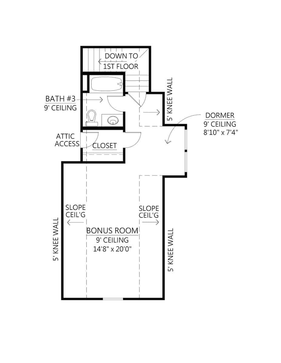 Bonus Room of Ranch Plan #206-1030