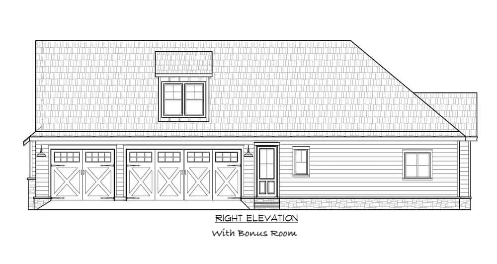 Home Plan Right Elevation of this 4-Bedroom,2300 Sq Ft Plan -206-1030