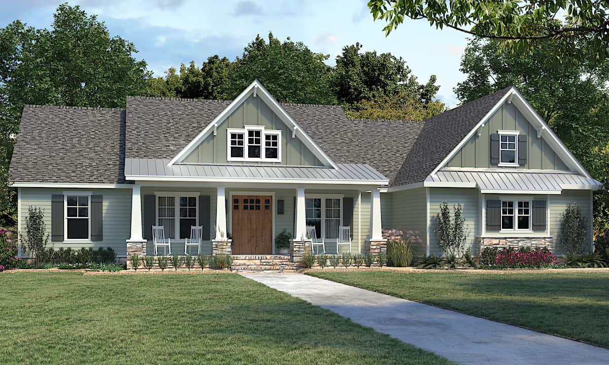 Ranch home (ThePlanCollection: Plan #206-1030)