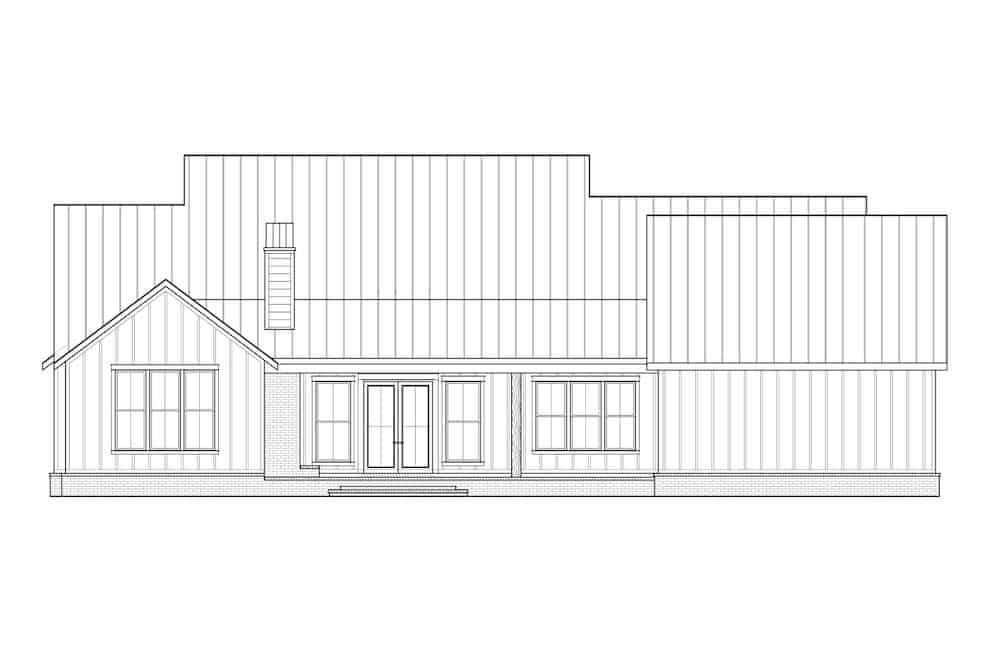 Home Plan Rear Elevation of this 4-Bedroom,2716 Sq Ft Plan -206-1035