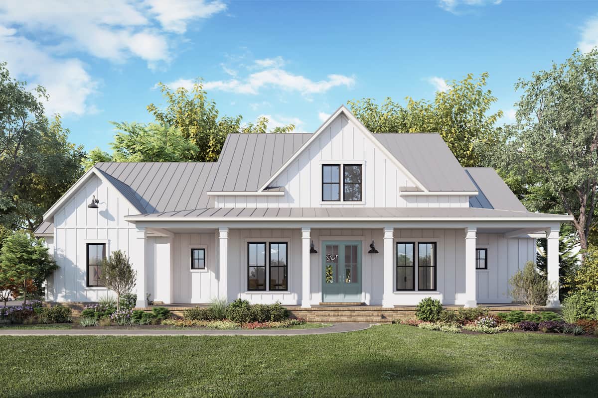 Contemporary Farmhouse (ThePlanCollection: Plan #206-1035)