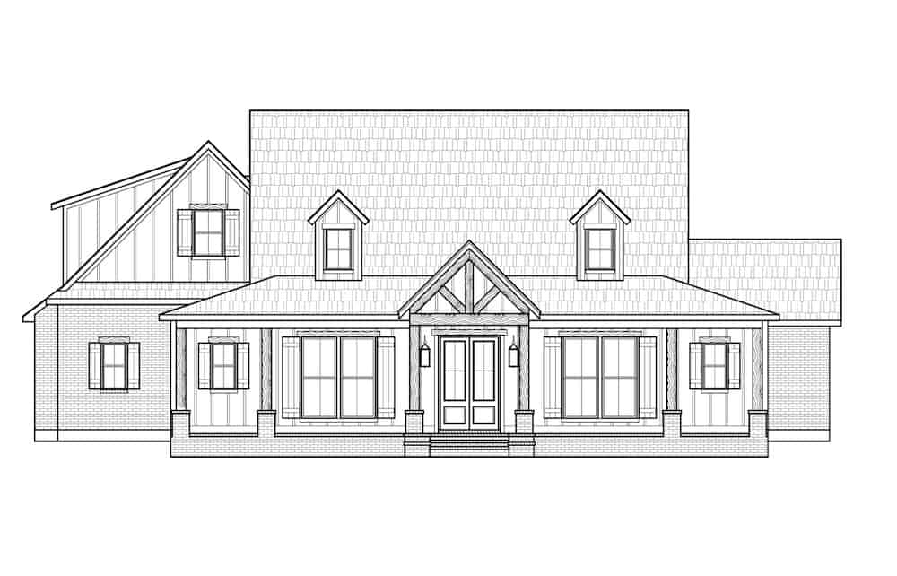 Home Plan Front Elevation of this 4-Bedroom,2977 Sq Ft Plan -206-1037