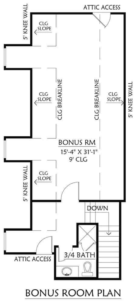 Floor Plan Bonus Room of Contemporary Plan #206-1038