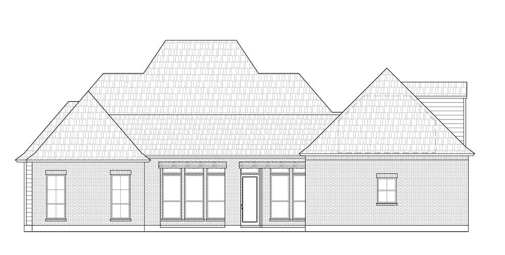 Home Plan Rear Elevation of this 4-Bedroom,2863 Sq Ft Plan -206-1038