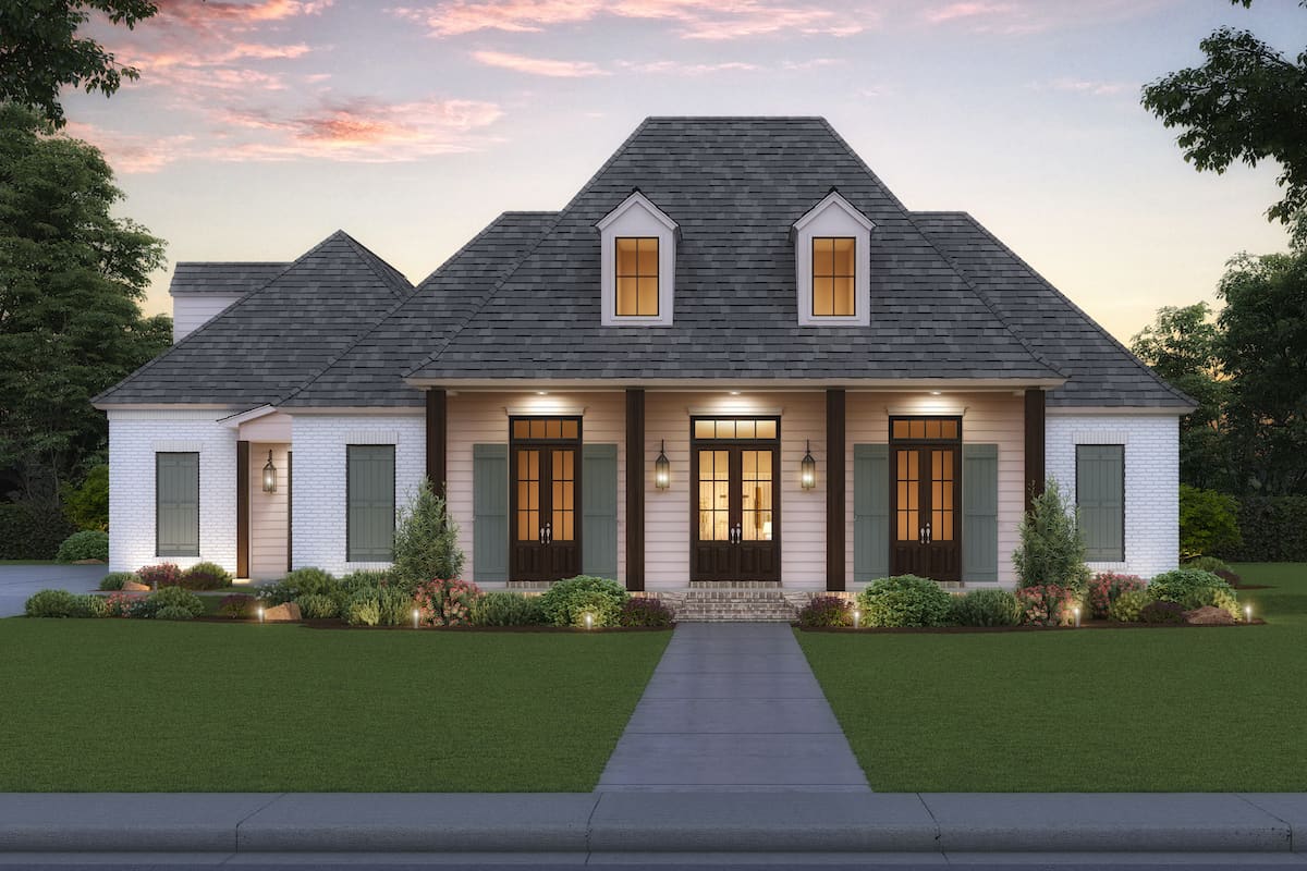 Acadian home (ThePlanCollection: House Plan #206-1038)