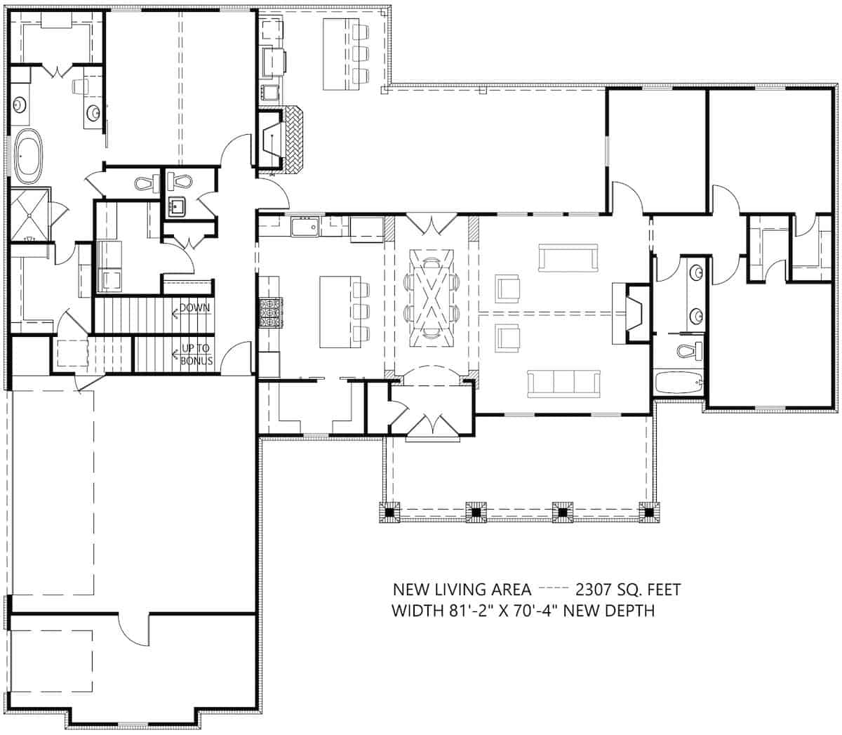 Main Level of Ranch Plan #206-1039