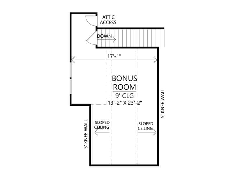 Bonus Room of Ranch Plan #206-1039