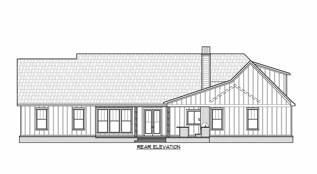 Home Plan Rear Elevation of this 3-Bedroom,2230 Sq Ft Plan -206-1039