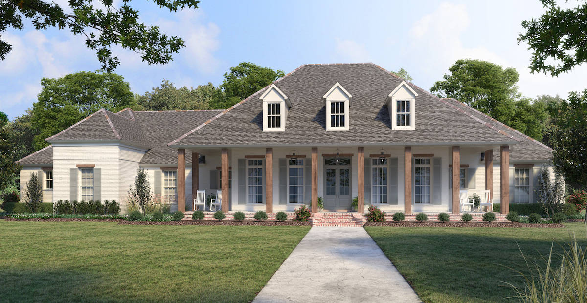 Ranch style home (ThePlanCollection: Plan #206-1042)
