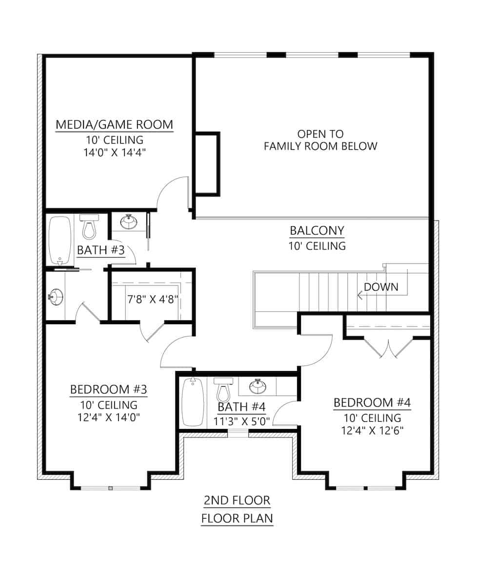 Upper Level of French Plan #206-1043