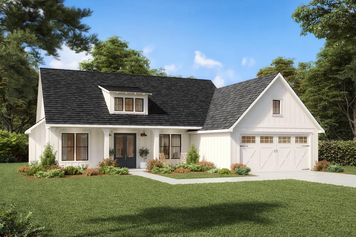 Ranch style home (ThePlanCollection: Plan #206-1044)