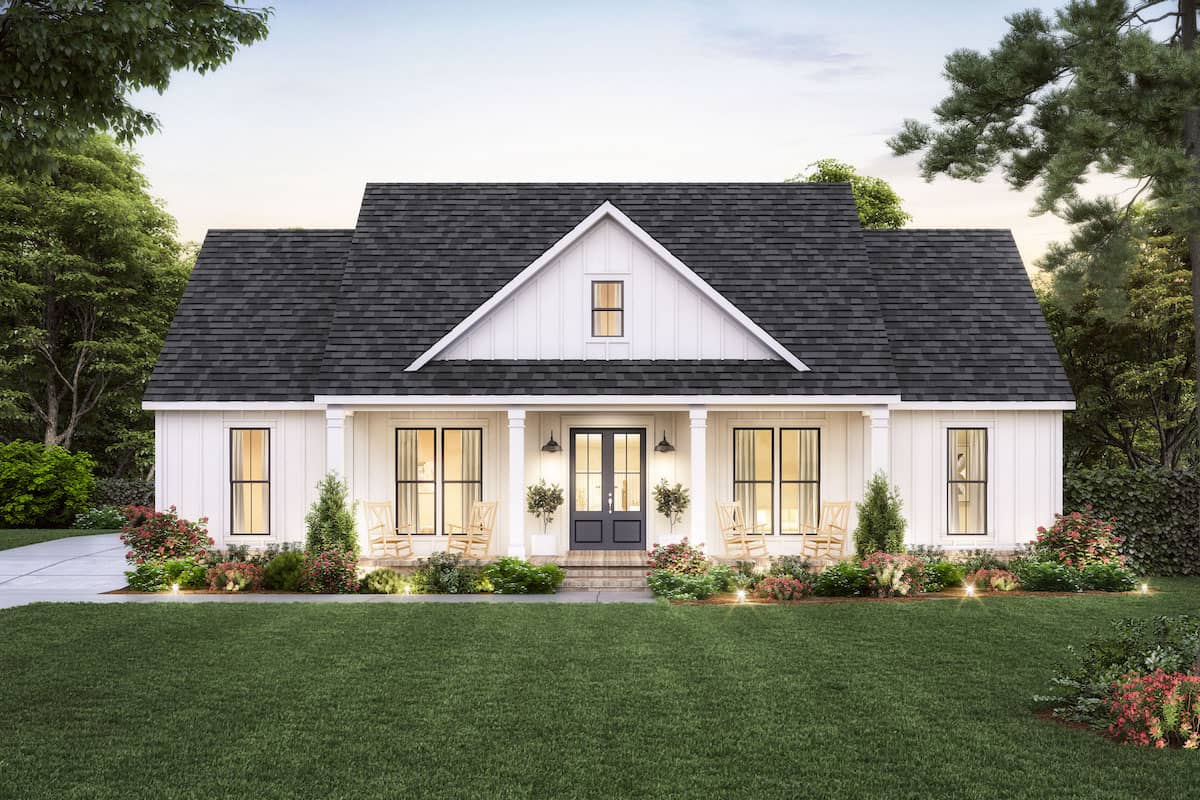 Ranch style home (ThePlanCollection: Plan #206-1045)