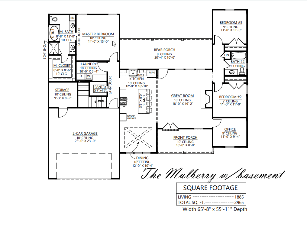 Main Level of Ranch Plan #206-1046