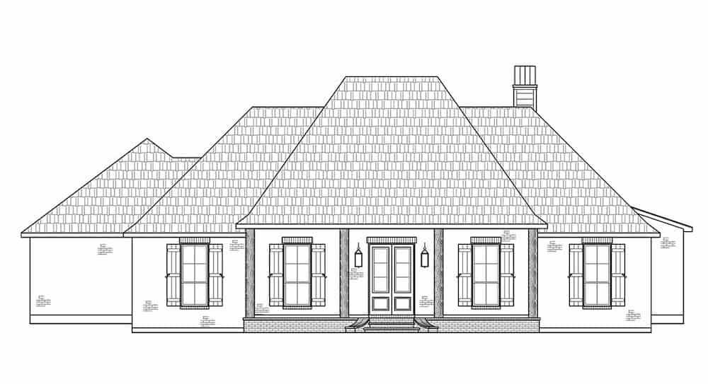 Home Plan Front Elevation of this 4-Bedroom,2175 Sq Ft Plan -206-1047