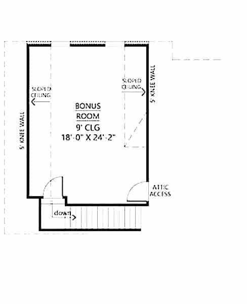 Bonus Room of French Plan #206-1050