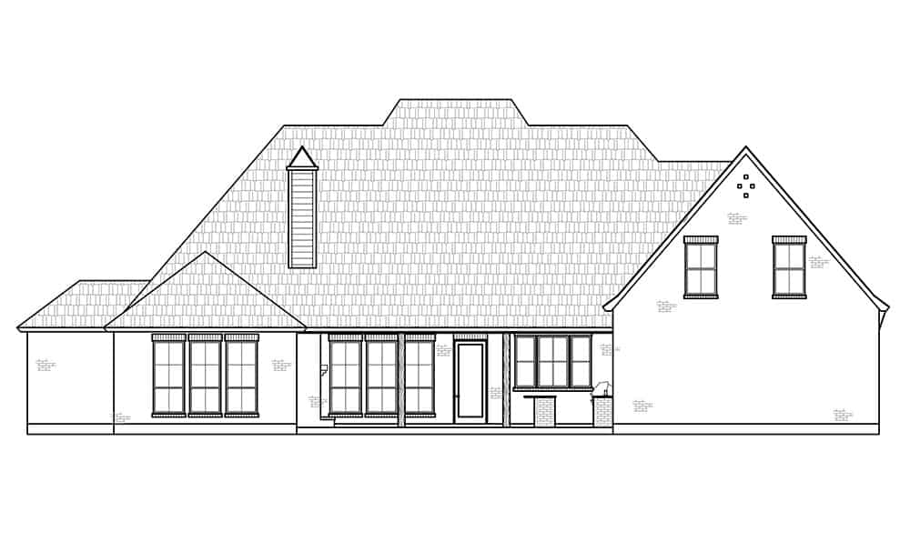 Home Plan Rear Elevation of this 4-Bedroom,2666 Sq Ft Plan -206-1050