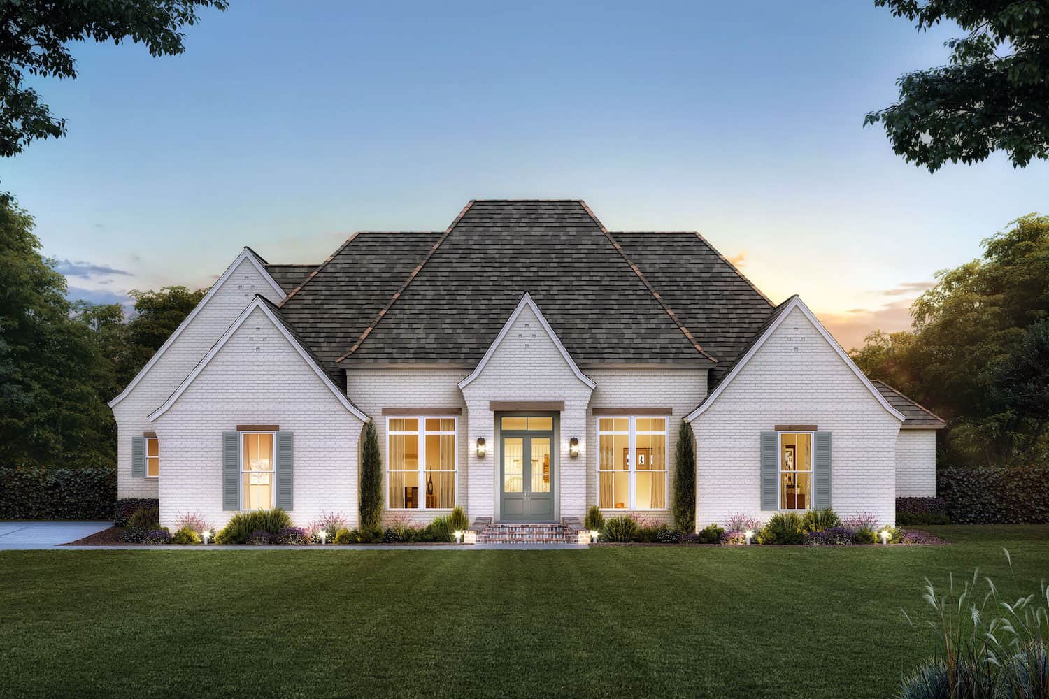 French Country style house design (ThePlanCollection: Plan #206-1050)