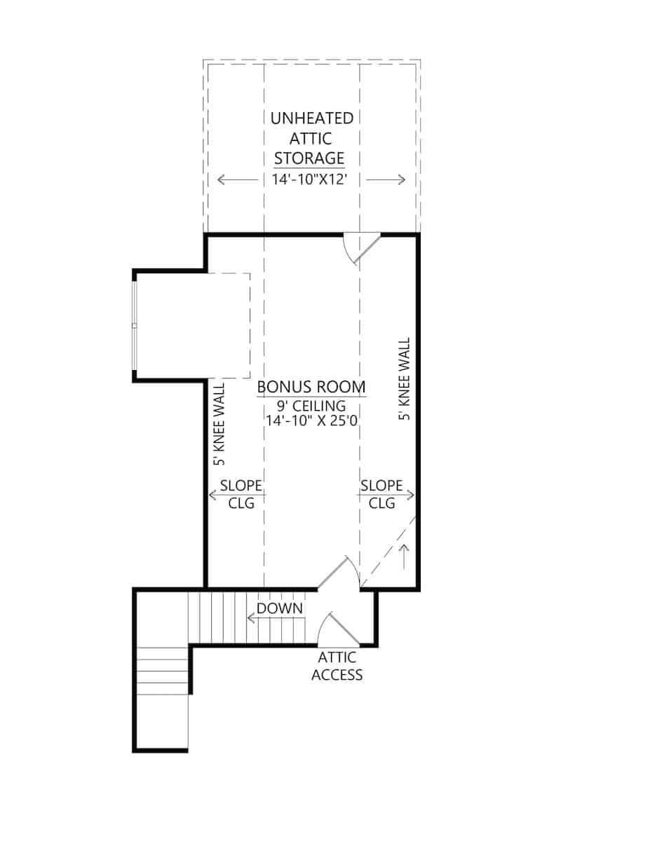 Bonus Room of Contemporary Plan #206-1051