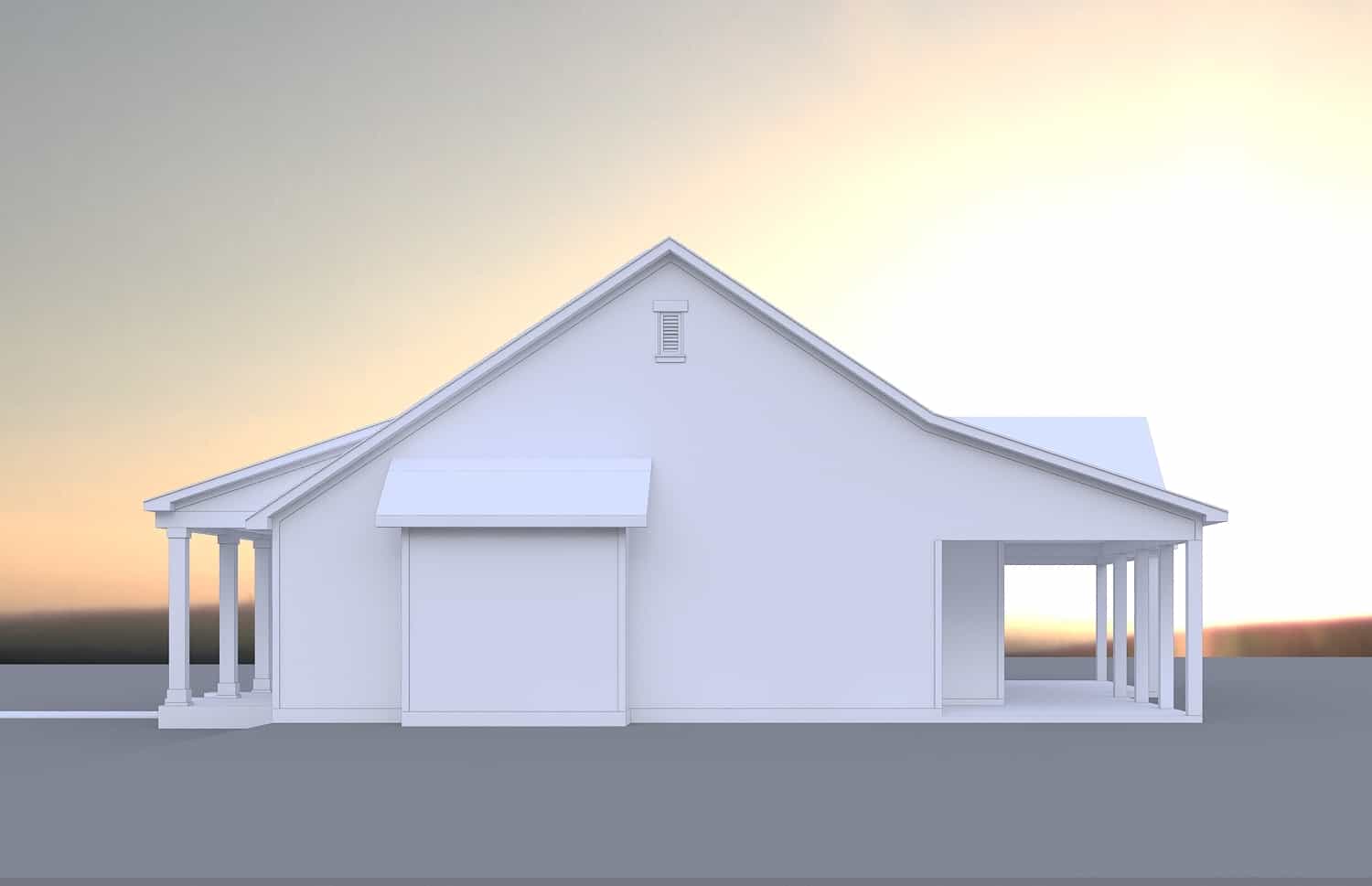 Right Side View of this 3-Bedroom, 1650 Sq Ft Plan - 206-1052