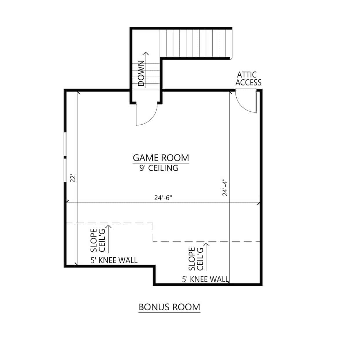 Bonus Room of Ranch Plan #206-1054