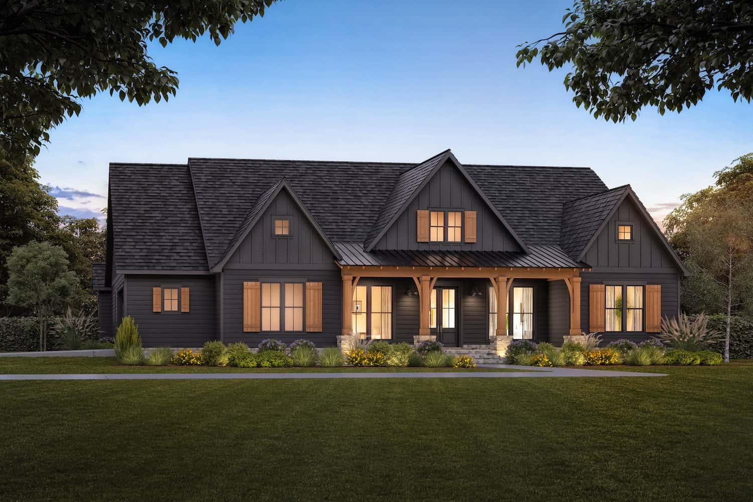 Home at Night of this 4-Bedroom, 2928 Sq Ft Plan - 206-1054