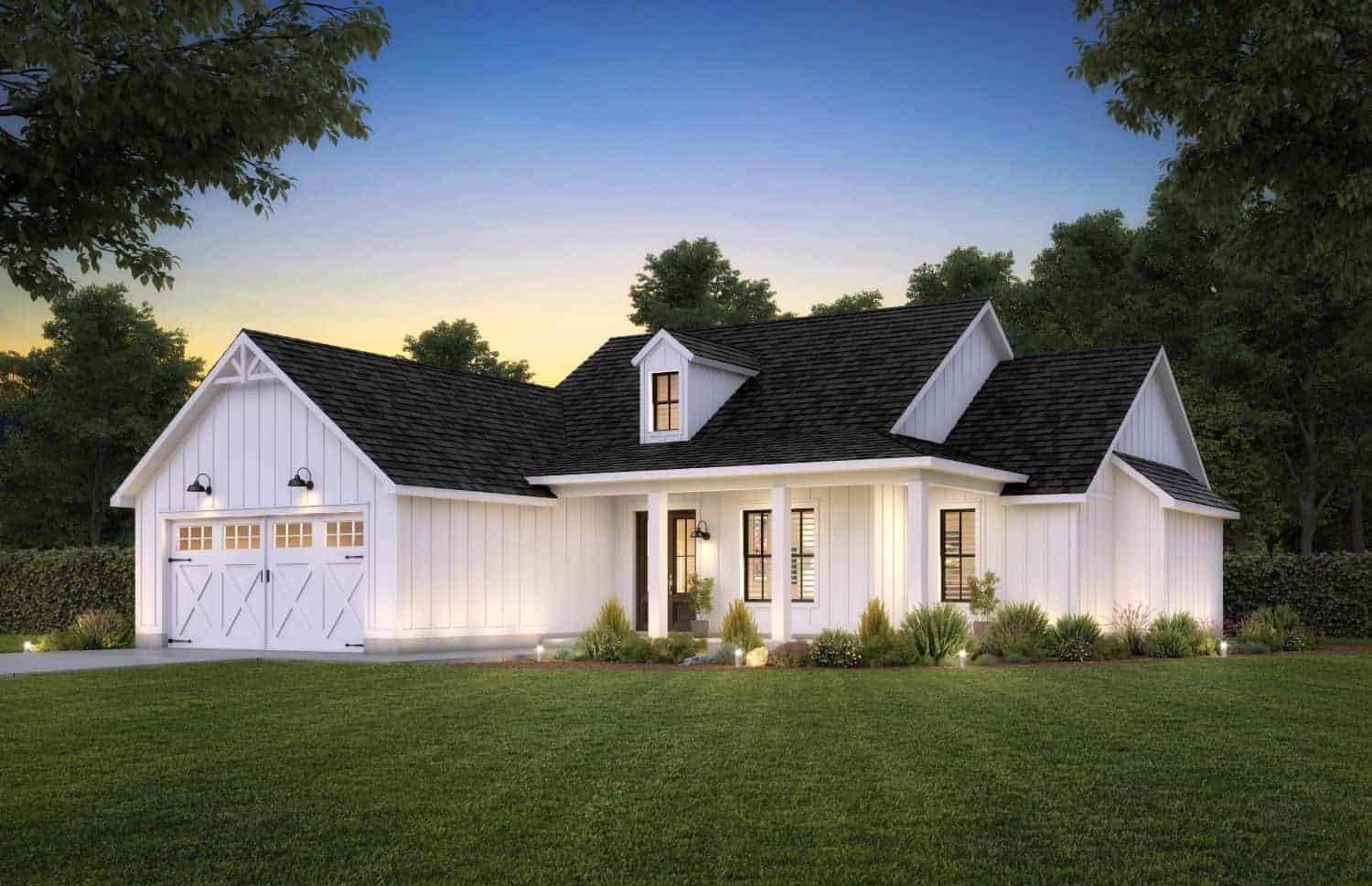 Home Plan Front Elevation of this 3-Bedroom,1600 Sq Ft Plan -206-1056