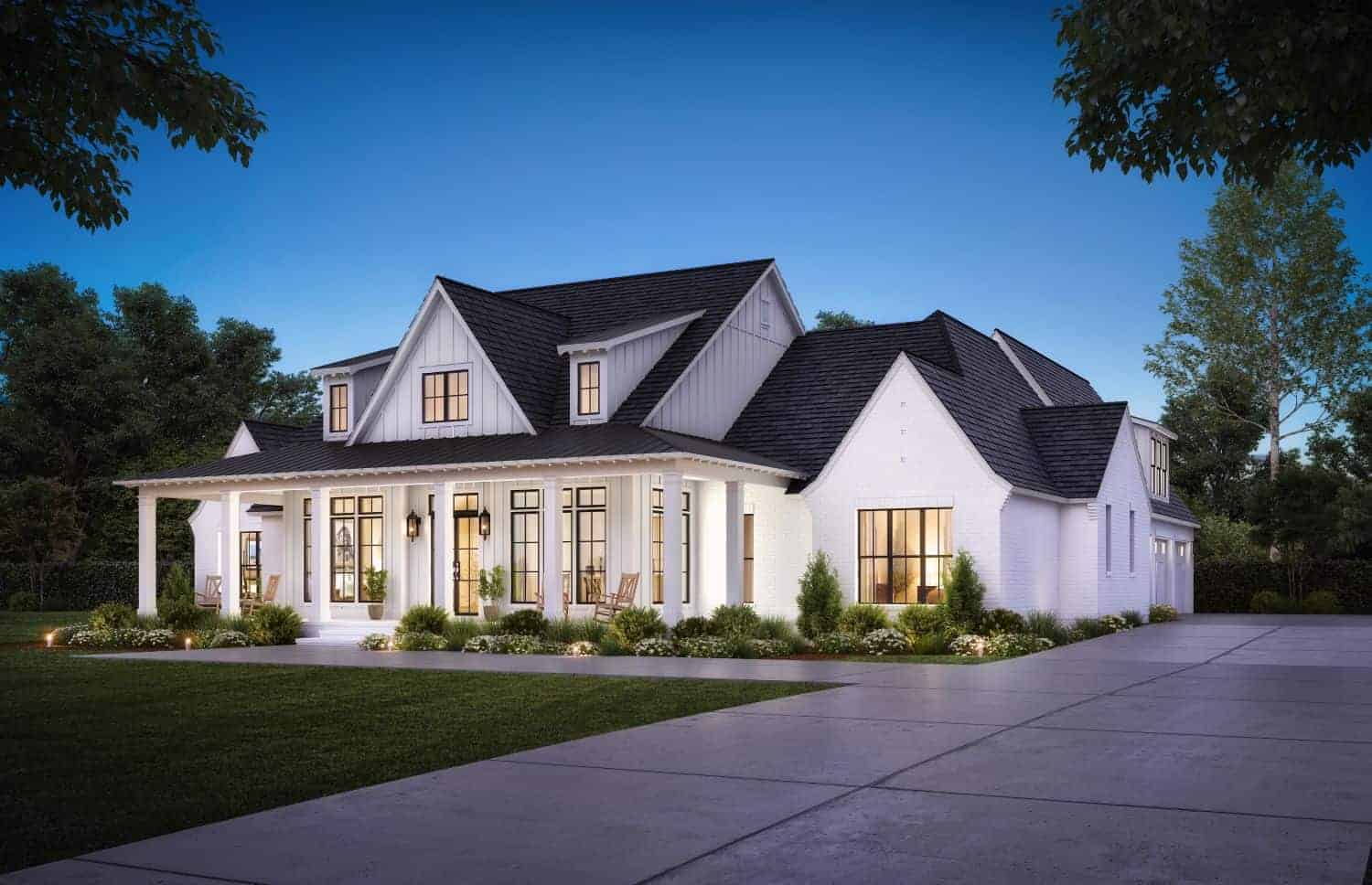 Front View of this 4-Bedroom, 3127 Sq Ft Plan - 206-1058