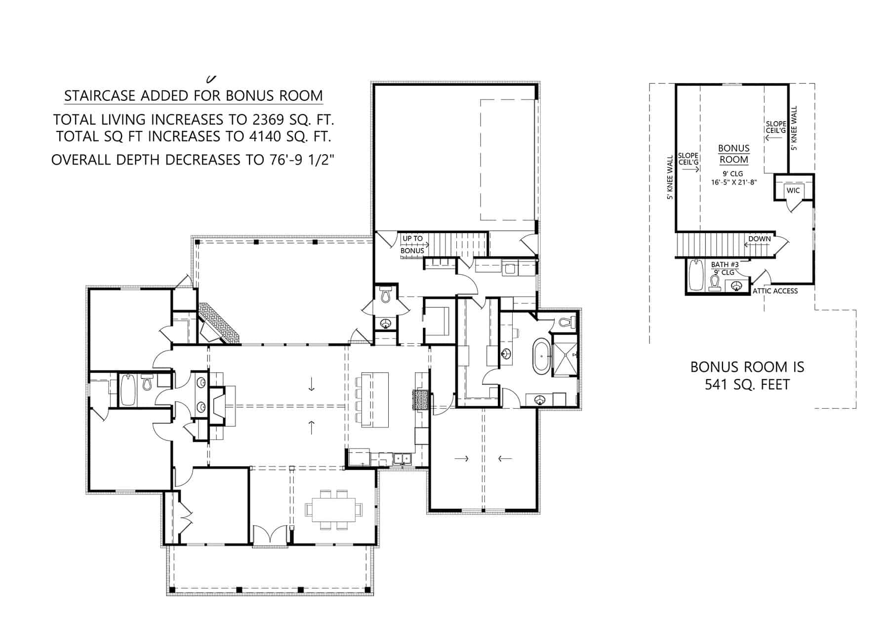 Main Level of Farmhouse Plan #206-1061