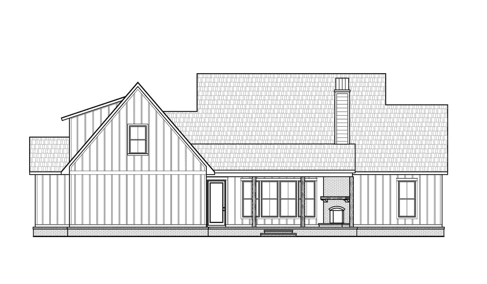 Home Plan Rear Elevation of this 4-Bedroom,2369 Sq Ft Plan -206-1061