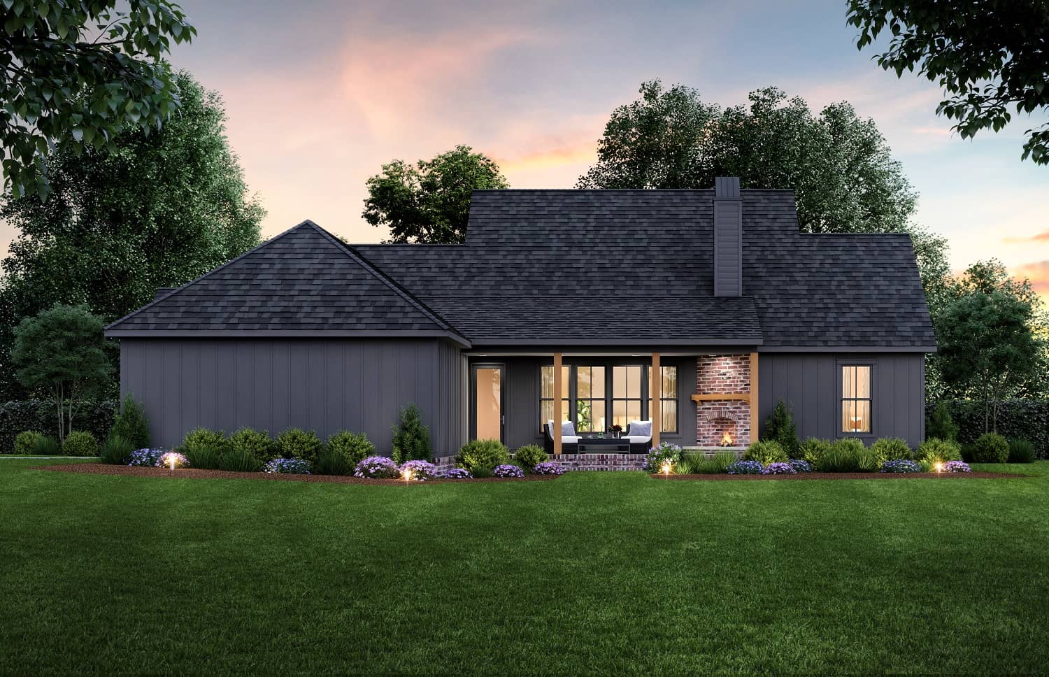 Rear View of this 4-Bedroom, 2291 Sq Ft Plan - 206-1061