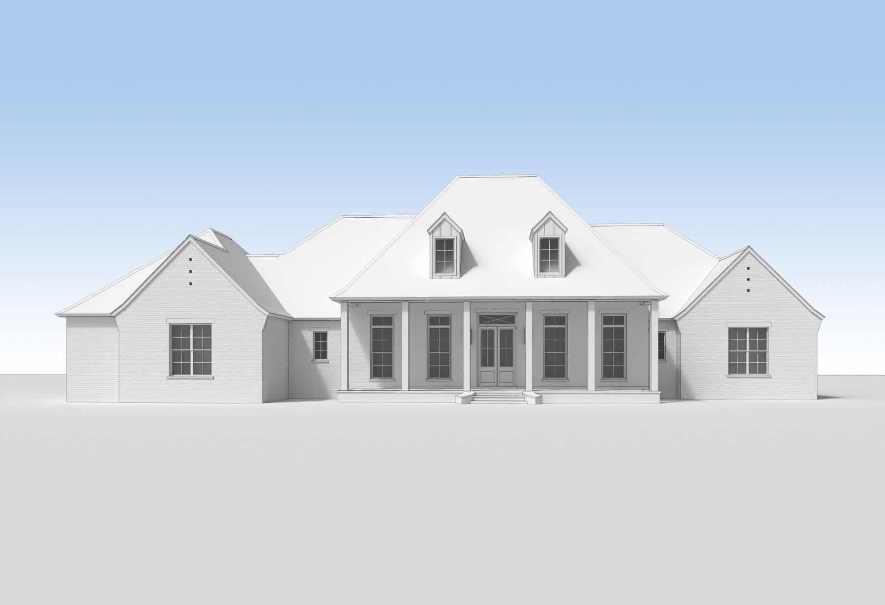 Home Plan Front Elevation of this 4-Bedroom,3514 Sq Ft Plan -206-1064
