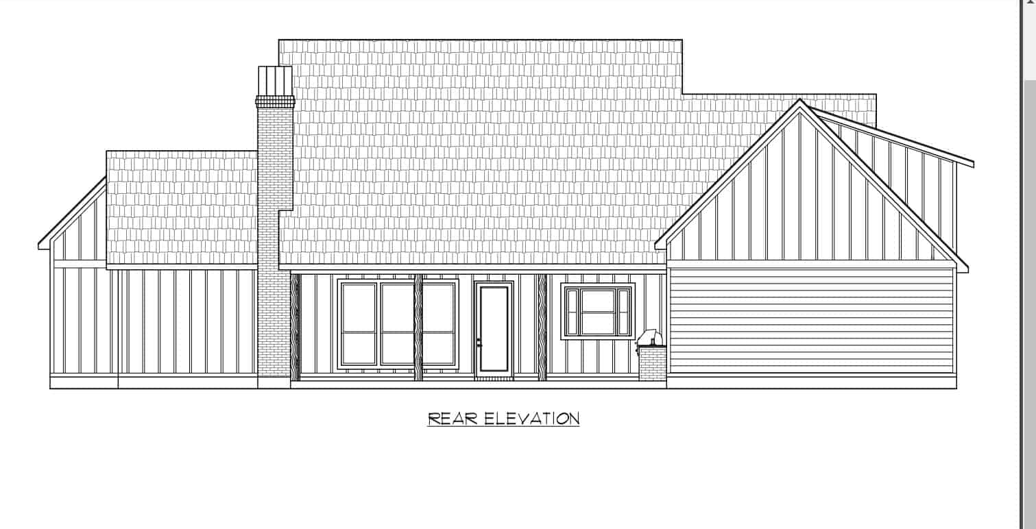 Home Plan Rear Elevation of this 3-Bedroom,2291 Sq Ft Plan -206-1065