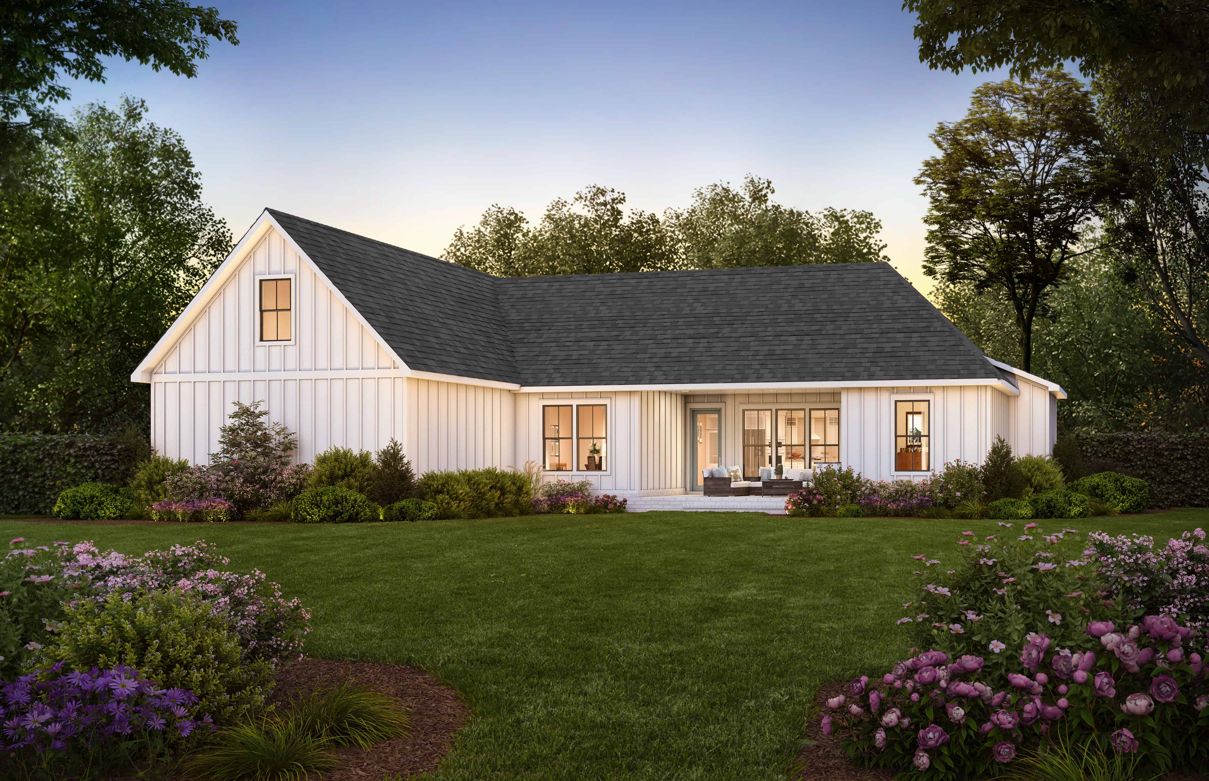 Home Plan Rear Elevation of this 3-Bedroom,2018 Sq Ft Plan -206-1067